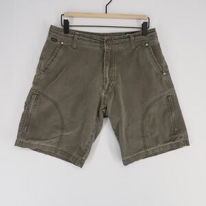 KUHL Shorts Mens 32 Gray Brown Vintage Patina Dye Hiking Zip Cargo Outdoor